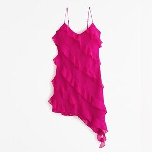 Abercrombie ruffle magenta dress - tall size